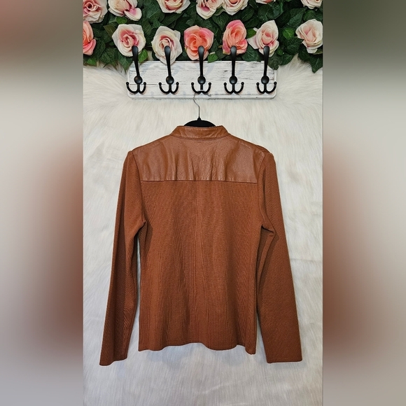 Nygard *Rare* Yellowstone Style Leather & Knit Sweater/Jacket - Picture 3 of 9